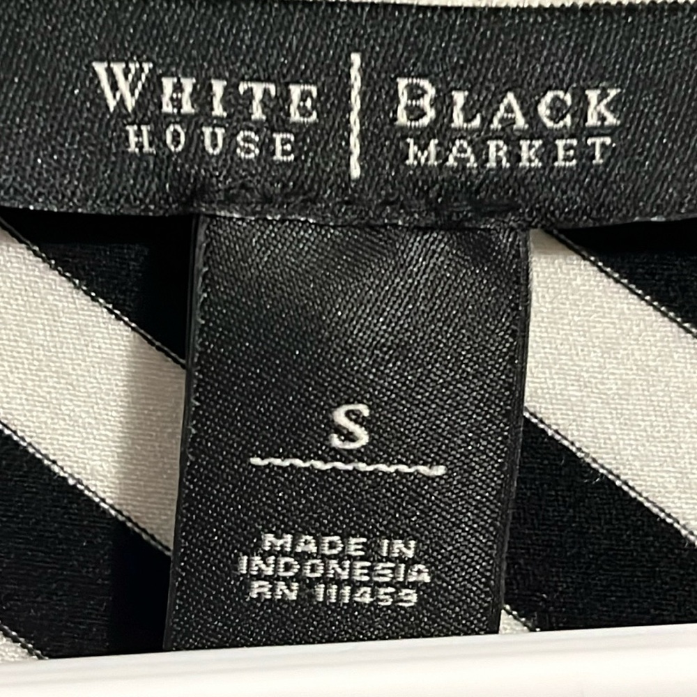 White House, Black market, black and white striped ruched tank top - Picture 13 of 15
